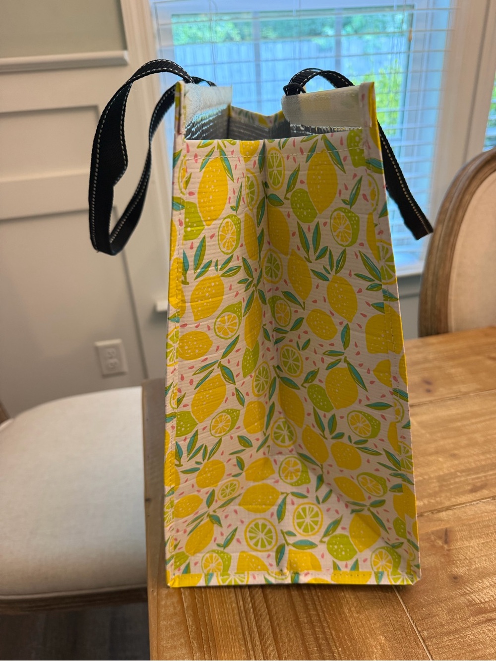 Scout Yellow Lemon Print Tote with Black Handles - Picture 6 of 8